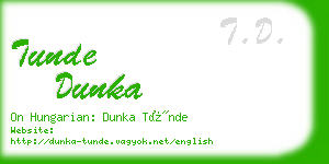 tunde dunka business card